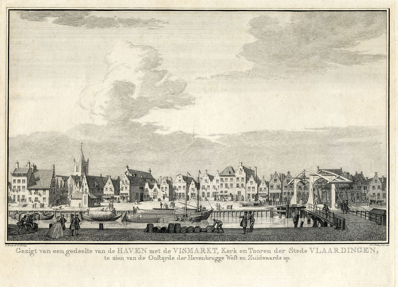 De allereerste brug op een prent van Pronk/ Philips uit 1743. PRVL0117, Collectie Stadsarchief